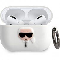 Karl Lagerfeld Karl Head husă din silicon pentru AirPods Pro - alb