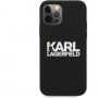 Karl Lagerfeld Stack White Logo husă din silicon pentru iPhone 12 Pro Max - negru