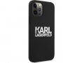 Karl Lagerfeld Stack White Logo husă din silicon pentru iPhone 12 Pro Max - negru