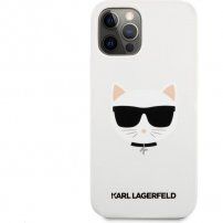 Karl Lagerfeld Choupette Head husă din silicon pentru iPhone 12 Pro Max - alb