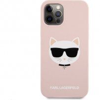 Karl Lagerfeld Choupette Head husă din silicon pentru iPhone 12 Pro Max - roz