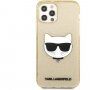 Karl Lagerfeld Choupette Head Glitter husă pentru iPhone 12 Pro Max - auriu