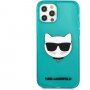 Karl Lagerfeld Choupette Head husă pentru iPhone 12 Pro Max - turcoaz