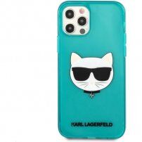 Karl Lagerfeld Choupette Head husă pentru iPhone 12 Pro Max - turcoaz