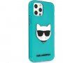 Karl Lagerfeld Choupette Head husă pentru iPhone 12 Pro Max - turcoaz