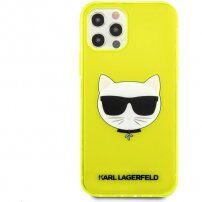 Karl Lagerfeld Choupette Head husă pentru iPhone 12 Pro Max - galben neon