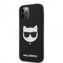 Karl Lagerfeld Choupette Head husă din silicon pentru iPhone 12 Pro Max - negru