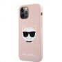 Karl Lagerfeld Choupette Head husă din silicon pentru iPhone 12 Pro Max - roz