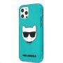 Karl Lagerfeld Choupette Head husă pentru iPhone 12 Pro Max - turcoaz