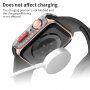 Carcasă de protecție sclipitoare cu sticlă securizată pentru Apple Watch 44mm - gri