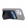 Buzunar magnetic pentru card cu stand pentru iPhone - negru