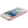 Carcasă de protecţie, din plastic, pentru Apple iPhone 5 / 5S / SE (2016) - roz / maro