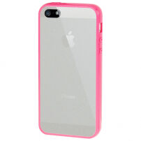 Carcasă ultra subţire, cu ramă colorată, pentru Apple iPhone 5 / 5S / SE (2016) - roz