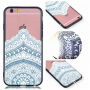 Carcasă de protecţie, din plastic, cu ramă neagră, pentru Apple iPhone 6S Plus / 6 Plus - broderie alb-albastru