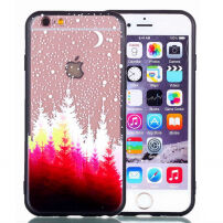 Carcasă de protecţie, din plastic, cu ramă neagră, pentru Apple iPhone 6S Plus / 6 Plus - pădure
