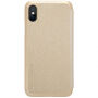 Husă flip NILLKIN, de protecţie, pentru Apple iPhone XS / iPhone X - auriu