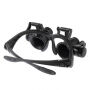 Ochelari cu lupă rabatabilă (zoom 10x - 25x) şi lampă LED - negru