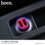 Încărcător auto HOCO, cu două porturi USB, pentru Apple iPhone / iPad / iPod - roşu