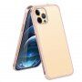 Husă cu textură din fibră de carbon și cadru de protecție pentru iPhone 12 mini - roz-auriu