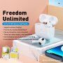 WK TWS A8 căști wireless cu încărcare wireless, pentru dispozitive Apple - alb