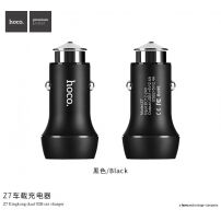 Încărcător auto HOCO, cu două porturi USB, pentru Apple iPhone - negru
