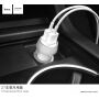 Încărcător auto HOCO, cu două porturi USB, pentru Apple iPhone - negru