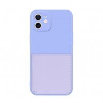Husă de protecție cu buzunar de card pentru iPhone 12 mini - violet