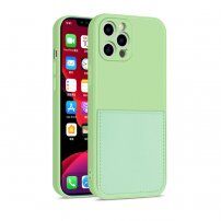 Husă de protecție cu buzunar de card pentru iPhone 12 Pro - verde
