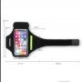 Carcasă sport pentru mână cu buzunar de chei și spațiu de card pentru iPhone - negru