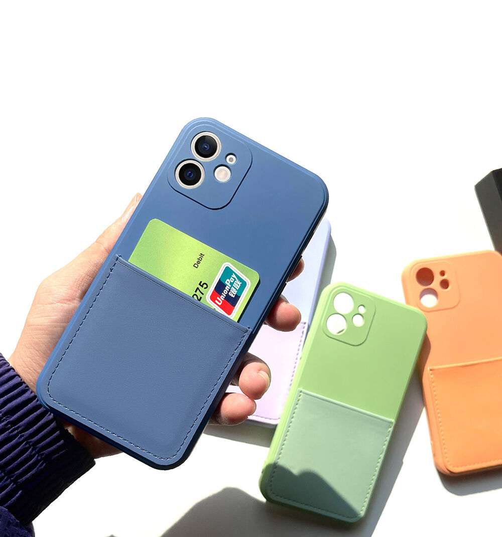 Husă de protecție cu buzunar de card pentru iPhone 12 mini - galben