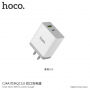 Încărcător de voiaj HOCO, cu ştecher american, cu porturi USB / USB-C, pentru Apple iPhone - alb