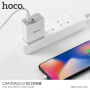 Încărcător de voiaj HOCO, cu ştecher american, cu porturi USB / USB-C, pentru Apple iPhone - alb