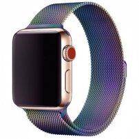 Curea metalică trage milaneză pentru Apple Watch Ultra 49mm / 46mm / 45mm / 44mm / 42mm - curcubeu