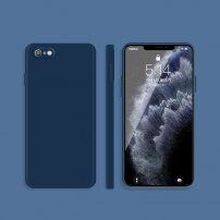 Husă de protecție din silicon cu margini drepte pentru iPhone 6 Plus / 6S Plus - albastru