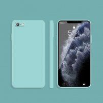 Husă de protecție din silicon cu margini drepte pentru iPhone 6 Plus / 6S Plus - albastru deschis