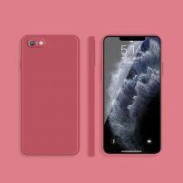 Husă de protecție din silicon cu margini drepte pentru iPhone 6 Plus / 6S Plus - roșu