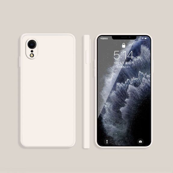 Husă de protecție din silicon cu margini drepte pentru iPhone XR - bej