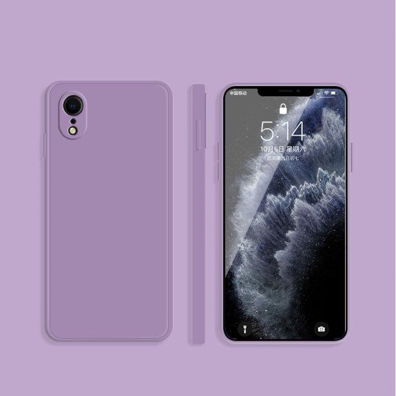 Husă de protecție din silicon cu margini drepte pentru iPhone XR - violet