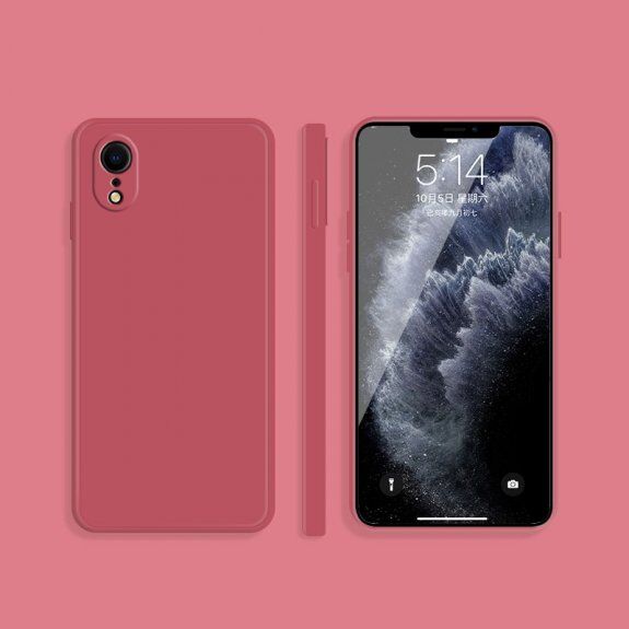 Husă de protecție din silicon cu margini drepte pentru iPhone XR - roșu