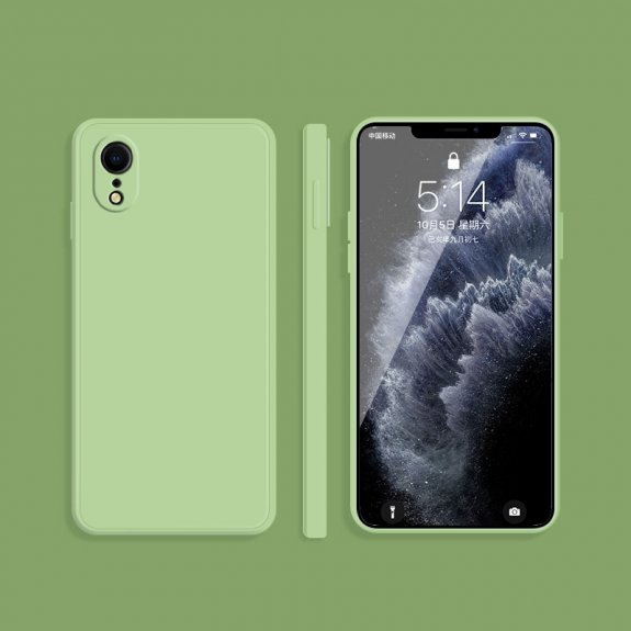 Husă de protecție din silicon cu margini drepte pentru iPhone XR - verde