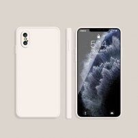 Husă de protecție din silicon cu margini drepte pentru iPhone XS Max - bej