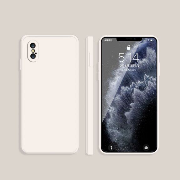 Husă de protecție din silicon cu margini drepte pentru iPhone XS Max - bej