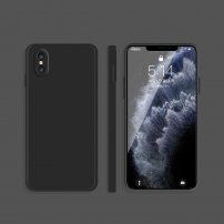 Husă de protecție din silicon cu margini drepte pentru iPhone XS Max - negru