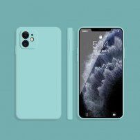 Husă de protecție din silicon cu margini drepte pentru iPhone 11 - albastru deschis