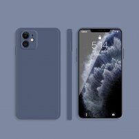 Husă de protecție din silicon cu margini drepte pentru iPhone 11 - albastru-gri
