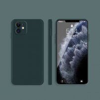 Husă de protecție din silicon cu margini drepte pentru iPhone 11 - verde închis