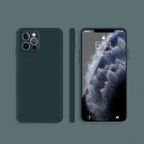 Husă de protecție din silicon cu margini drepte pentru iPhone 12 Pro Max - verde închis