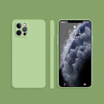 Husă de protecție din silicon cu margini drepte pentru iPhone 12 Pro Max - verde