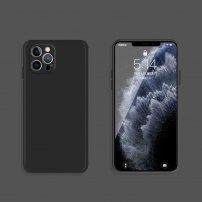 Husă de protecție din silicon cu margini drepte pentru iPhone 12 Pro - negru