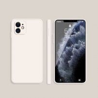 Husă de protecție din silicon cu margini drepte pentru iPhone 12 mini - bej